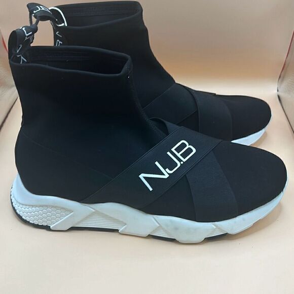 Norma J Baker Women's 40 Pull On Sock Sneakers Black White Chunky Streetwear New - Picture 3 of 14